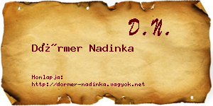 Dörmer Nadinka névjegykártya